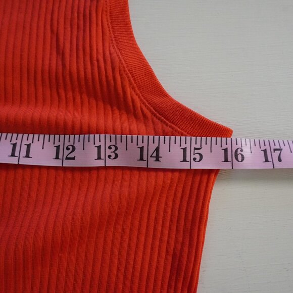 Athleta Ribbed Orange Red Racerback Tank - Picture 4 of 7